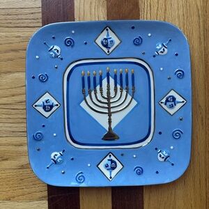 Hanukkah 10” square plate